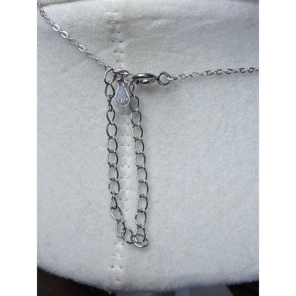 Moissanite Halo Round Necklace 18K over 925 NEW - Picture 7 of 10